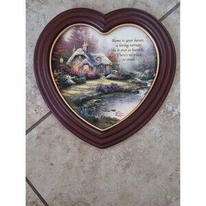The Bradford Exchange Thomas Kinkrade Home Sweet Home Heart Shape Frame Wall Art